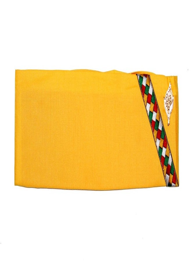 MIKONIKO Uttarakhand Pahadi Topi/Cap، Brahmakamal Uttarakhand Topi، قبعة هيماشالي (قطن أصفر) - Image 4
